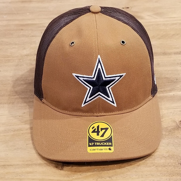Dallas Cowboys Carhartt Hat Snapback 47 Brand Trucker Brown Canvas NFL One Size